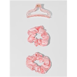 Мягкие бигуди «Волшебный локон», 4 предмета: бигуди, резинки 2 шт., крабик, розовые