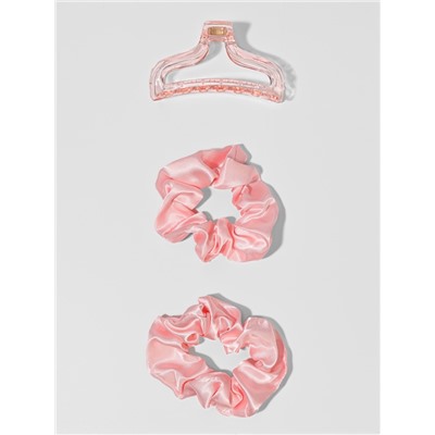 Мягкие бигуди «Волшебный локон», 4 предмета: бигуди, резинки 2 шт., крабик, розовые