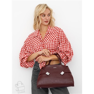 Сумка женская кожаная 98349-2P wine red Velina Fabbiano-Safenta  в Новосибирске