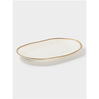 Блюдо сервировочное Magistro Poursephona, 37×24 см, фарфор, бежевое