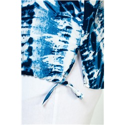 Туника штапель  4103/06/Белый, синий