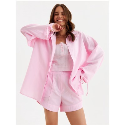 Костюм женский (рубашка, шорты) MINAKU: Casual Collection, розовый, размер 46