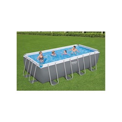 Бассейн каркасный Bestway Power Steel 56670, 488×244×122 см, фильтр-насос, лестница, тент, прямоугольный