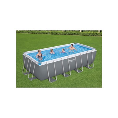 Бассейн каркасный Bestway Power Steel 56670, 488×244×122 см, фильтр-насос, лестница, тент, прямоугольный