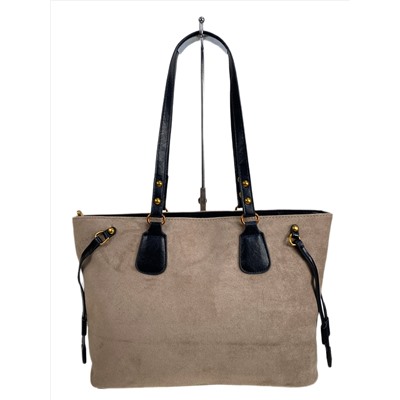 Женская сумка из искусственной замши, цвет  бежевый