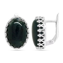 Серьги из серебра яшма, СПН4064