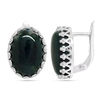 Серьги из серебра яшма, СПН4064