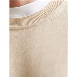 Джемпер с круглым воротом из хлопка с нейлоном