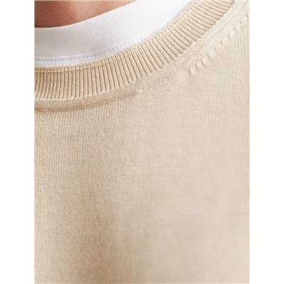 Джемпер с круглым воротом из хлопка с нейлоном