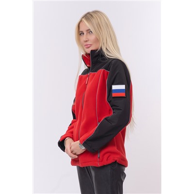 Толстовка женская флис утепленная с нашивками