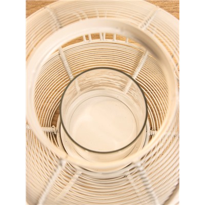 Подсвечник фонарь со стеклянной колбой, 19×19×19.5 см, d=8.5 см, металл, белый