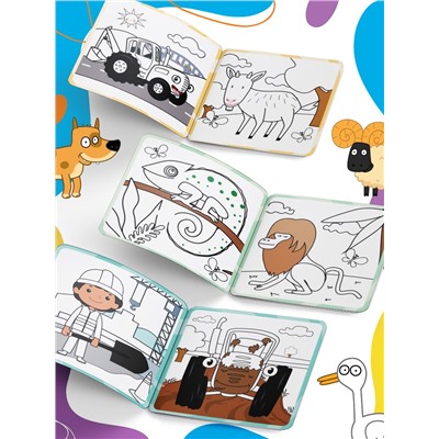 Многоразовая раскраска «Синий трактор едет к нам», 12 стр., 16×16 см, Синий трактор