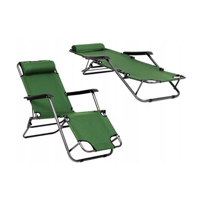 Кресло-шезлонг 153х60х78 зеленый / VT-530 / уп 4
