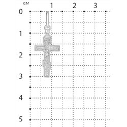 Крест из серебра родированный - 3 см 925 пробы К3-066р