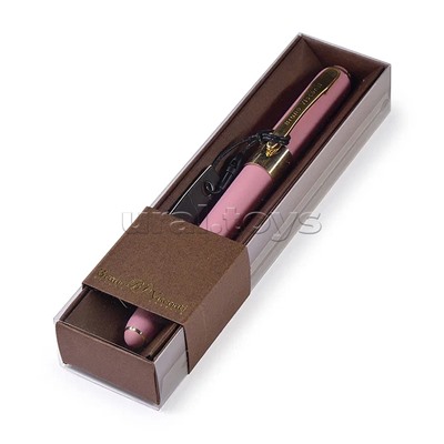 Ручка в футляре "Monaco" шариковая 0.5 мм, синяя (розовый корпус, коричневая коробка)