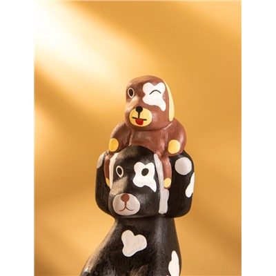 Сувенир «Пёс с щенком», 4.5×4×11 см, дерево