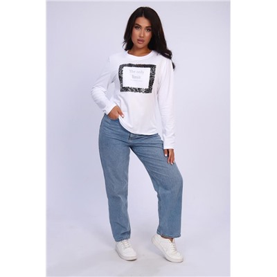 Футболка 55062 с дл. рукавом (Белый)