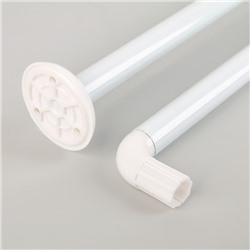 Карниз для ванной комнаты г-образный, 80×80 см, белый