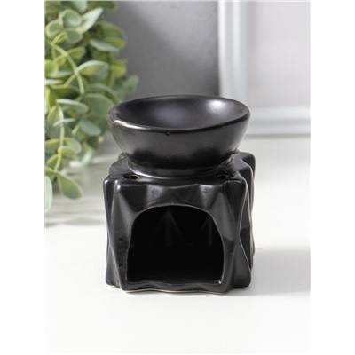 Аромалампа для эфирных масел «Грани. Куб», чёрные, 8×8×9.5 см