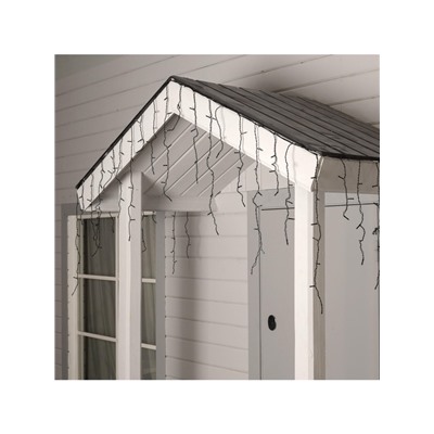 Гирлянда «Бахрома» 4 × 0.6 м, IP44, тёмная нить, 180 LED, свечение тёплое белое, 8 режимов, 220 В