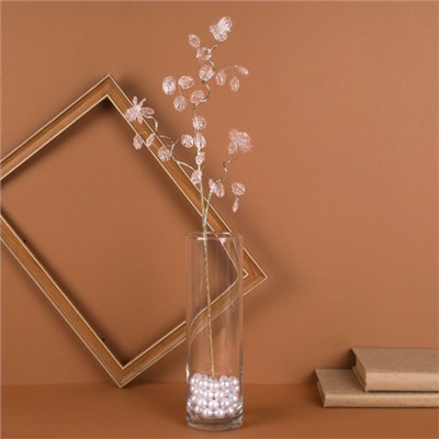 Ветка декоративная стеклярус 60 см / SA23659 /уп 360/серебро