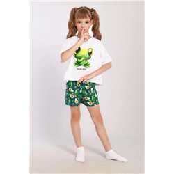 Пижама для девочки Лягушка арт. ПД-019-068 (Белый)