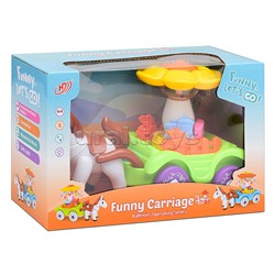 Интерактивная игрушка "Лошадка" с повозкой на батарейках, в коробке