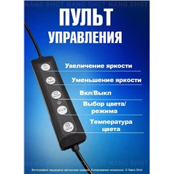 Студийная кольцевая лампа цветная LED 26 см без штатива