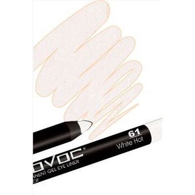 Provoc Гелевый карандаш-подводка для глаз водостойкий / Semi Permanent Gel Eye Liner №61 White Hot, белый матовый KRISTALLER, 1130438