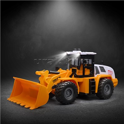 Бульдозер "Строитель" (свет, звук) в коробке (желтый)