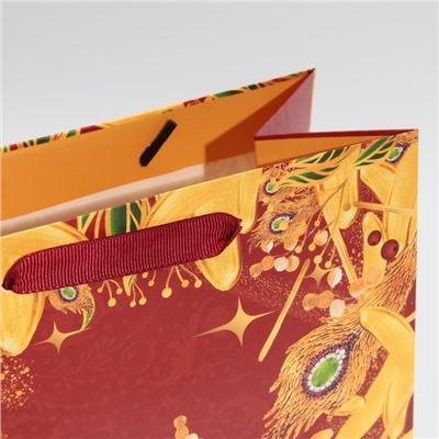 Пакет подарочный новогодний ламинированный «С Новым годом», ML 23×27×11.5 см