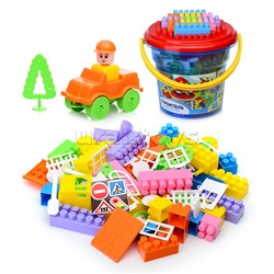 Конструктор "Строитель" (84) в ведре "Макси" с крышкой