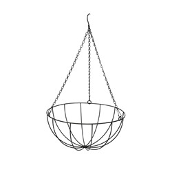 Кашпо подвесное «Полусфера», d=35 см, h=58 см, металлическое, со вставкой из кокоса, Greengo