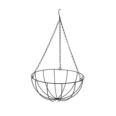 Кашпо подвесное «Полусфера», d=35 см, h=58 см, металлическое, со вставкой из кокоса, Greengo