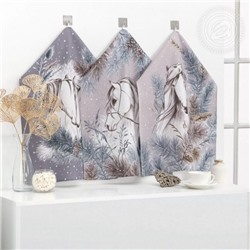 Набор 3 полотенца "Поэма", рогожка