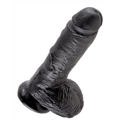 Чёрный фаллоимитатор 8  Cock with Balls - 21,3 см.