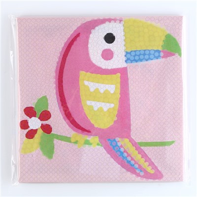 Аппликация помпошками «Тукан», размер — 30×30 см, клей 30 мл