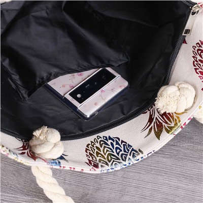 Сумка пляжная на молнии 45х32х14 см / BB24 /уп 1/микс