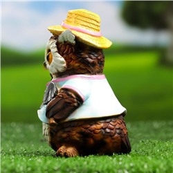 Садовая фигура из полистоуна «Филин в шляпке с лопаткой», 15×10×9.5 см