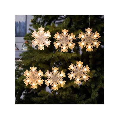 Гирлянда «Нить» 2 м с насадками «Снежинка матовая», IP20, прозрачная нить, 36 LED, свечение тёплое белое, 220 В