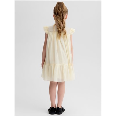 Платье нарядное для девочки MINAKU: PartyDress, бежевое, рост 92-98 см