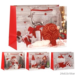 Пакет подарочный 18х24х8,5 / 110-1S /уп 12/720/Новый год