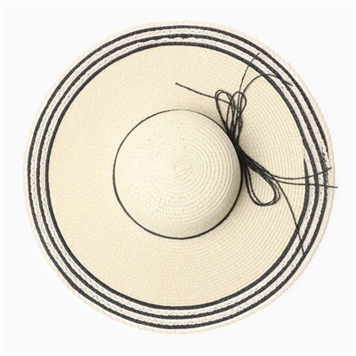 Шляпа женская MINAKU, молочная, чёрная, размер 58