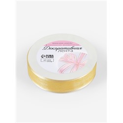 Лента декоративная, капроновая/атласная, 20 мм, 18±1 м, ванильная