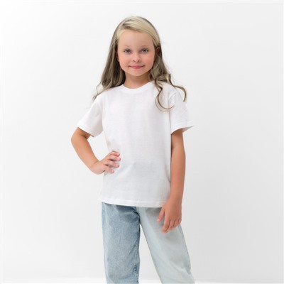 Футболка для девочки KAFTAN: Basic line, белая, рост 98 см