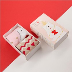 Носки женские новогодние KAFTAN «Мишка» размер 36-40 (23-25 см), набор 2 пары