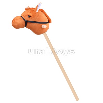 Игрушка "Лошадка" на палке (Светло-коричневый плюш) 1701/60