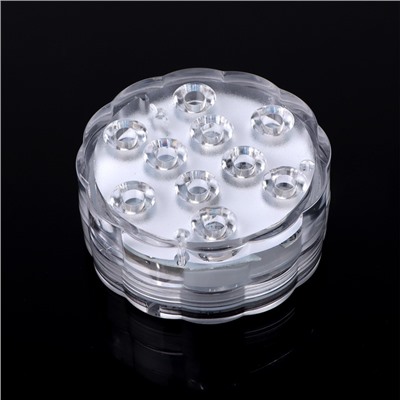 Светильник подводный с ПДУ, 10 LED, 3 Вт, IP68, RGB, от батареек 3*AAA (не в компл.)