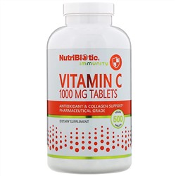 NutriBiotic, Immunity, витамин C, 1000 мг, 500 веганских таблеток