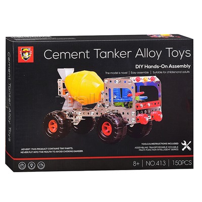 Конструктор металлический "Бетономешалка" (150 дет.) в коробке